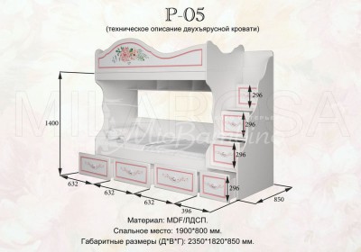 Двухъярусная кровать габаритные размеры